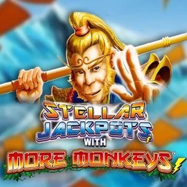 Stellar Jackpots with More Monkeys online game logo by Lightning Box Game on instantcasino-login.com